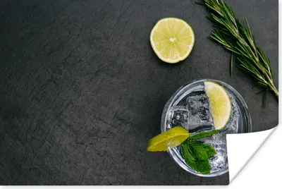 Produktbild von MuchoWow® Poster Cocktail - Glas - Zitrone 120x80 cm - Bilder