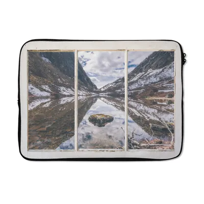 Produktbild von MuchoWow® Laptop Hülle 14 ZollAussicht - Berg - Wasser Laptoptasche - Laptoptasche - Stoßsicher - Schutzhaube