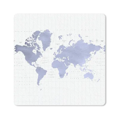 Produktbild von MuchoWow® Mauspad Mousepad Weltkarte - Blau - Aquarell 20x20 cm - Mousepads - Maus Mat - Pad - Mausunterlage - Desk Mat - Bureauartikeln