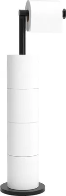 Image de Support de papier toilette vertical Acier inoxydable noir mat sans percer Salle de bains WC Support de papier