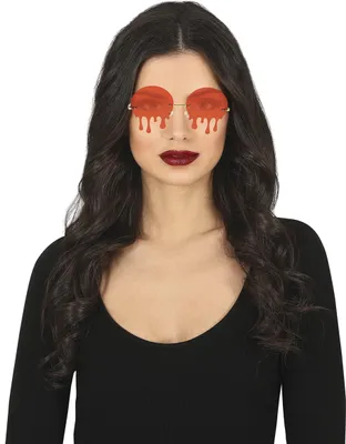 Produktbild von Rote Halloween Brille mit Blutstropfen Erwachsene - Einheitsgröße
