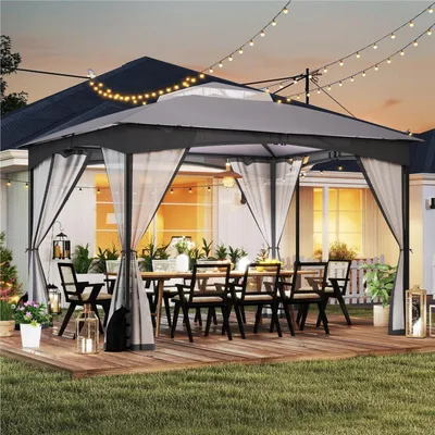 Obrázok produktu pre Záhradný pavilón – Stan na párty – Záhradný stan – Altán – Pergola – Rozmery 3 x 3,6 m – Vodotesná dvojitá strecha