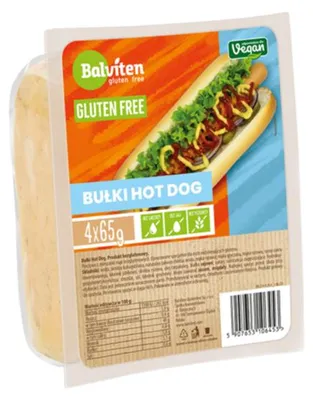 BUŁKI DO HOT DOGÓW BEZGLUTENOWE (4 szt.) 260 g - BALVITEN
