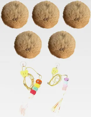 Produktbild von Puffbälle für Katzen, interaktives Katzenspielzeug, interaktiver Kätzchenball, für kleine Tiere, Zuhause, Haustierzimmer, drinnen und draußen, Training, Spielübungen