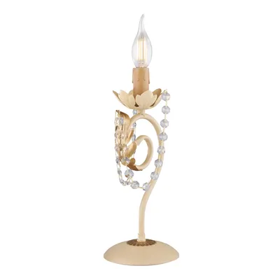 Image de Lampe de table Damasco 1 lumière fer ivoire et or