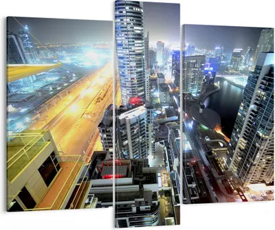 Produktbild von Bild auf Leinwand - Leinwandbild - Architektur Industrie Nacht Licht - 95x80cm - Wand Bild - Wanddeko - Leinwanddruck - Bilder - Kunstdruck - Leinwand bilder - Wandkunst - CB95x80-2642