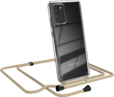 Produktbild von EAZY CASE Handykette kompatibel mit Samsung Galaxy Note 20 / Note 20 5G, Handyhülle mit Umhängeband, Handykordel, Schutzhülle Clear, Band in Blau