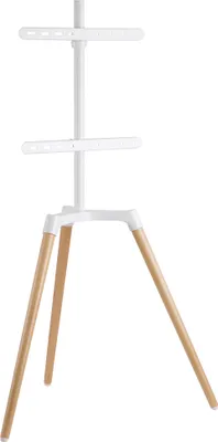 Immagine prodotto di EasyLife - Design STAFFELEI Treppiede TV - Supporto per televisori/monitor fino a 65'' pollici e 35 kg - Orientabile e regolabile in altezza - VESA fino a 400x400 (bianco/faggio)