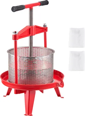 Image de SucceBuy Pressoir manuel pour fruits et vins, 2,38 Gal/9L acier inoxydable pour la production de jus de fruits