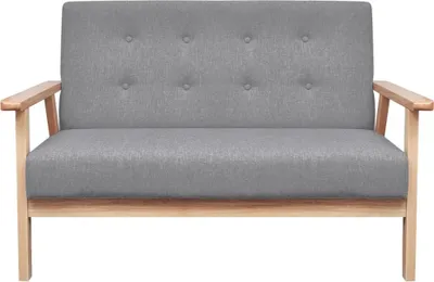 Produktbild von vidaXL 2-Sitzer-Sofa Stoff Hellgrau