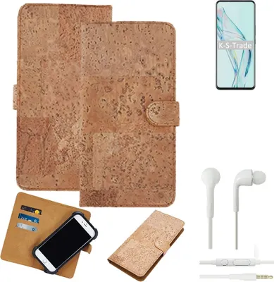 Produktbild von K-S-Trade Hülle kompatibel mit ZTE Axon 30 5G + in ear Kopfhörer Kork Handyhülle Cover  Schutzhülle TPU Case Bumper in Hellbraun, (1x)