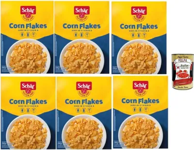 Produktbild von Schär Corn Flakes Dietetici senza Glutine, Müsli, Maisflocken Gluten -freie Diäten 6x 250 gr + Italian Gourmet polpa 400g