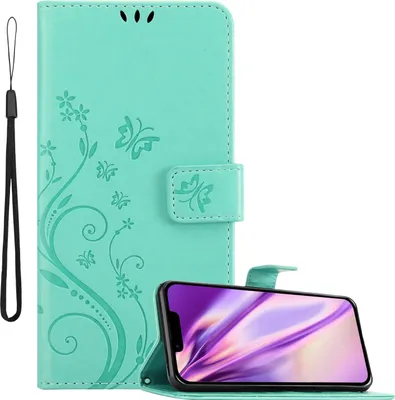 Obrázok produktu pre Cadorabo Puzdro pre Apple iPhone 14 Ochranné puzdro v tyrkysovej farbe Ochranný kryt Puzdro na mobil Kvety Kvetina