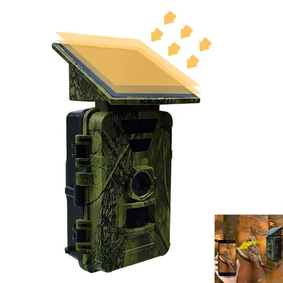 Produktbild von Wildkamera, wiederaufladbar, Solar & Batterie, Outdoor Überwachung, 8K Video, 60 MP Foto, Bewegungssensor, Nachtsicht,deal für Jagd & Tiere