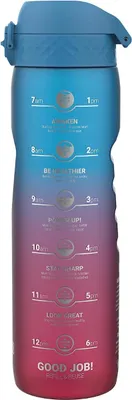 Produktbild von ION8 One-Touch-Flasche 1000 ml rosa blau Motivator Wasserflasche