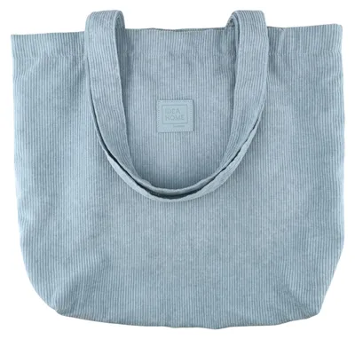 Zdjęcie produktu dla IDEA HOME Manhattan Cord Bag, Cord Shopper - Torba typu shopper z magnetycznym zapięciem i paskiem na ramię - Niebieski