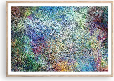 Produktbild von Gerahmtes Poster - Rahmen in heller Eiche - Abstraktion modern - 100x70 cm - Wand Bild - Wanddeko - Wandbilder - Wandposter - Bilderrahmen - Bilder - Kunstdruck - Wandbild - P2NAA100x70-3668