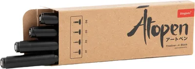 Produktbild von Feinschreiber-Set, 4 Stück – Schwarz, Strichstärken: 01, 03, 05, 08