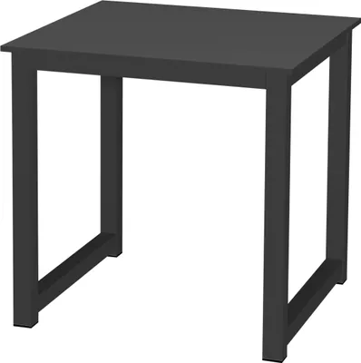 A black table on a white background.