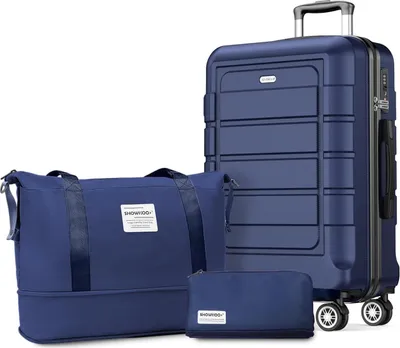 Produktbild von SHOWKOO Koffer Mittelgroß ABS+PC Hartschale 4 Rollen TSA-Schloss -Blau