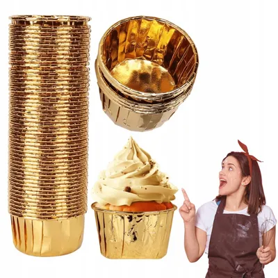 Produktbild von Goldene Backförmchen für Muffins 25 Stück Eleganter Glanz