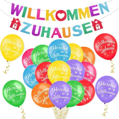 Productafbeelding van Welkomstdecoratieset: guirlande en 21 ballonnen