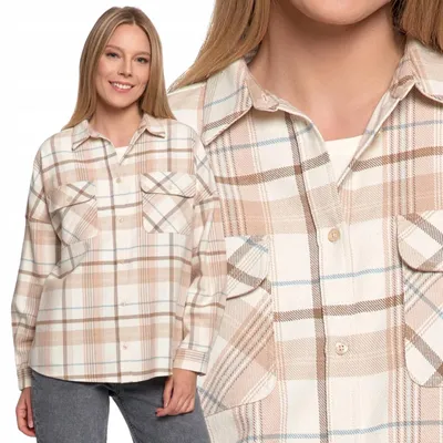 Produktbild von Damen Flanellhemd, Karomuster, Baumwolle, bequem, warm, Marke MORAJ, Größe L/XL, Artikelnummer PATT 1