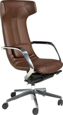 Obrázek produktu pro Otočná kancelářská židle v hnědé imitaci kůže 4216