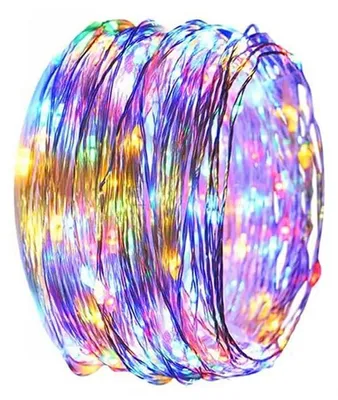 LED-Lichterkette 4 m, RGBY, Kupferdraht, Batteriebetrieb