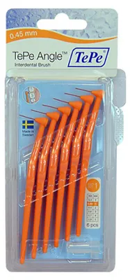Immagine prodotto di Tepe Spazzolini interdentali ad angolo 0,45 mm arancione, 6 pz