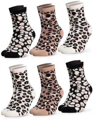Productafbeelding van Dames Leopardsokken Set van 6 in Katoen