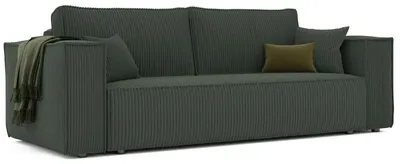 Produktbild von Schlafsofa Alpi Poso 14 Flaschengrün Cord mit Schlaffunktion und Bettkasten