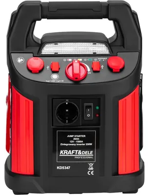 Obrázek produktu pro KRAFT&DELE | Jump Starter, 1200/700 A, 26 Ah, 12 V, měnič, startovací powerbanka s kompresorem, startovací powerbanka s špičkovým proudem pro 12V vozidla