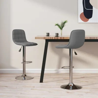 Produktbild von Maison Exclusive - Barhocker 2 Stk. Hellgrau Stoff