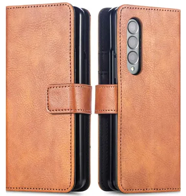 Imagen del producto de Funda Tipo Libro de Lujo para Samsung Galaxy Z Fold 4 - Marrón