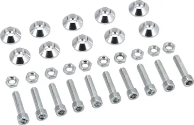 Immagine prodotto di Set: 10x disco svasato CNC M6, alluminio, 6.5x18x7mm, argento anodizzato argento, incl. Bulloni e dadi del cilindro M6