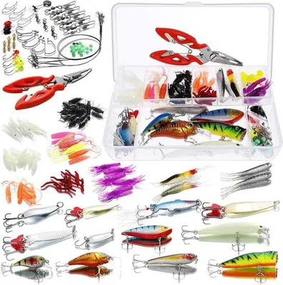 Immagine prodotto di Set di galleggianti a forma di amo da pesca con scatola portaoggetti