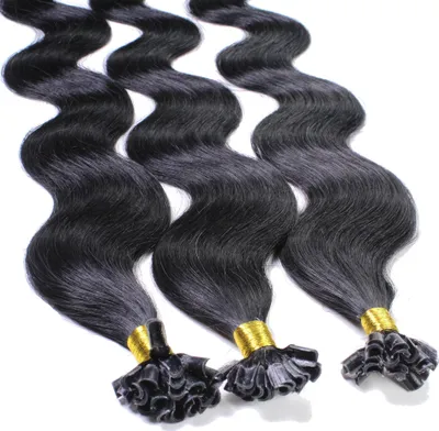 Produktbild von hair2heart predĺženie ľudských vlasov väzby vlnité - 25 prameňov 1g 50cm 2/0 čierna