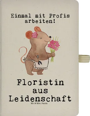 Produktbild von Mr. & Mrs. Panda Notizheft Floristin Leidenschaft - Transparent - Geschenk, Ausbildung, Notizbuch A4 Kariert, Tagebuch, Blumenlanden, Journal, Spruch, skizzenbuch