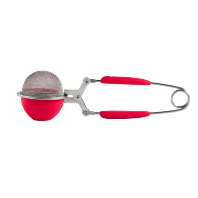 Immagine prodotto di Mastrad Teezange & Bestäuber 2 in 1, Teesieb, Puderstreuer, Pudersieb, Silikon, Edelstahl, Rot, F37810