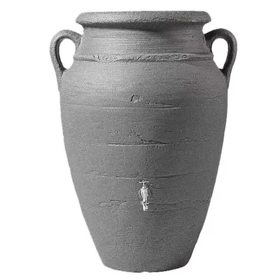 Produktbild von Antike Amphore 250 Liter anthrazitfarbenes Regenfass