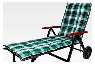 Produktbild von Polsterauflage für Rollliege Milano grün-weiß kariert 190x60x6 cm (ohne Liege)