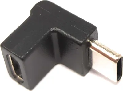 Produktbild von USB 3.1 Adapter Typ C Stecker zu Buchse Winkel Kabel in Schwarz
