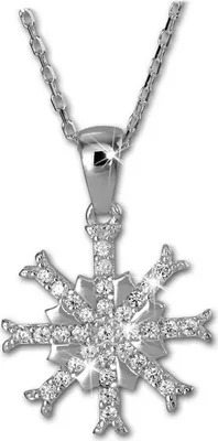 Produktbild von SilberDream Silber Halskette 44,5cm Schneeflocke Anhänger Zirkonia D2SDK4981W