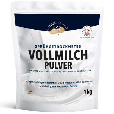 Produktbild von GOLDEN PEANUT Vollmilchpulver sprühgetrocknet für Backen & Eiscreme 1kg