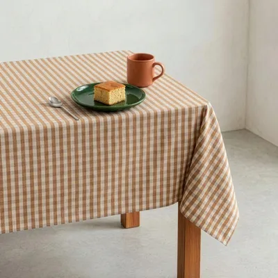 Imagen del producto de Mantel para mesa, diseño vichy, resistente a las manchas, 140 x 200 cm, ideal para la cocina