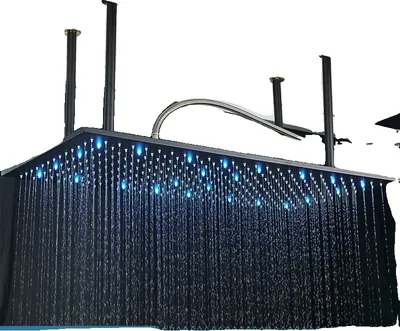 Obrázok produktu pre LED dažďový sprchový systém, veľká sprchová hlavica 40x80 cm, k dispozícii v rôznych verziách, matná čierna LED