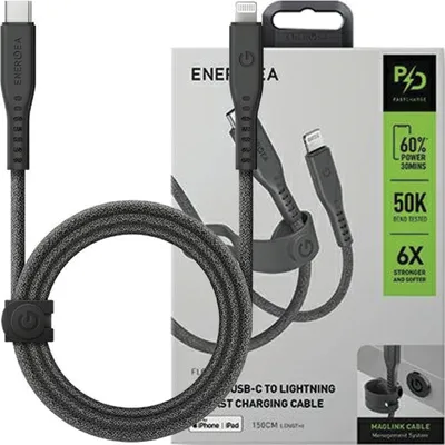 Obrázok produktu pre Energea Kabel Flow Usb-C - Lightning C94 Mfi 1.5M Czarny/Black 60W 3A Pd Fast Charge