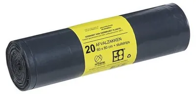 Immagine prodotto di Komo - Sacco per rifiuti Komo 60L Rotolo a 20st Nero | Rotolo a 20 pezzi