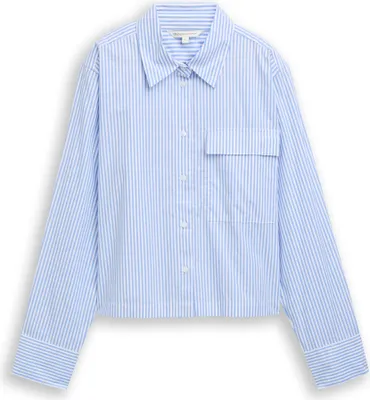 Produktbild von Tom Tailor Denim Boxy Fit Hemdbluse aus Baumwolle